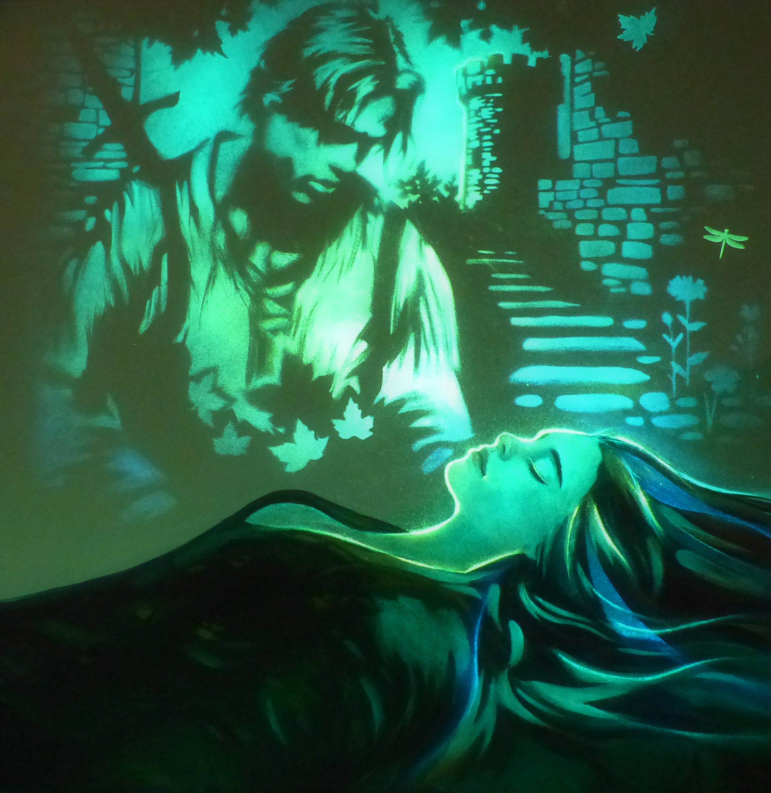glow in the dark sleeping beauty painting