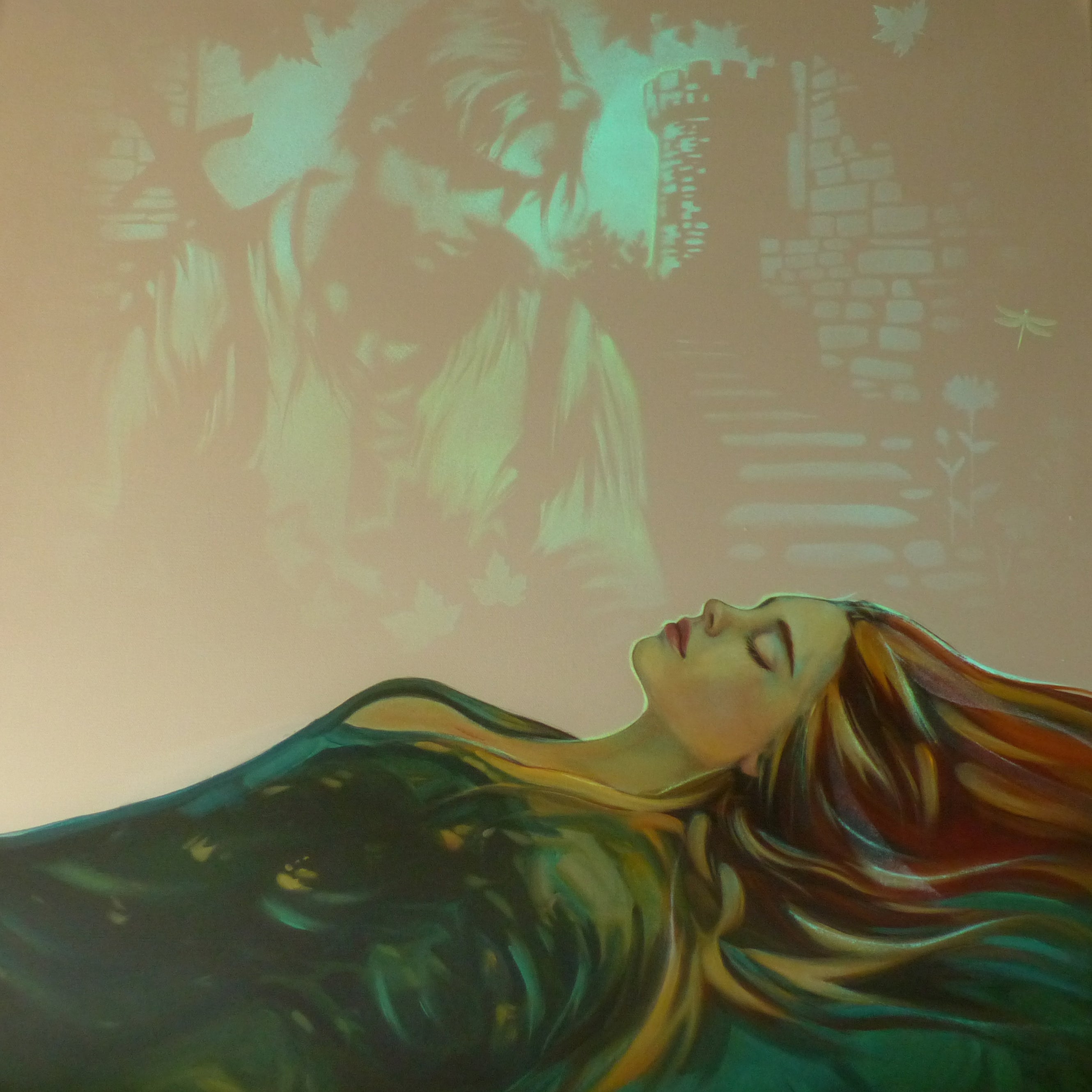 glow in the dark sleeping beauty painting