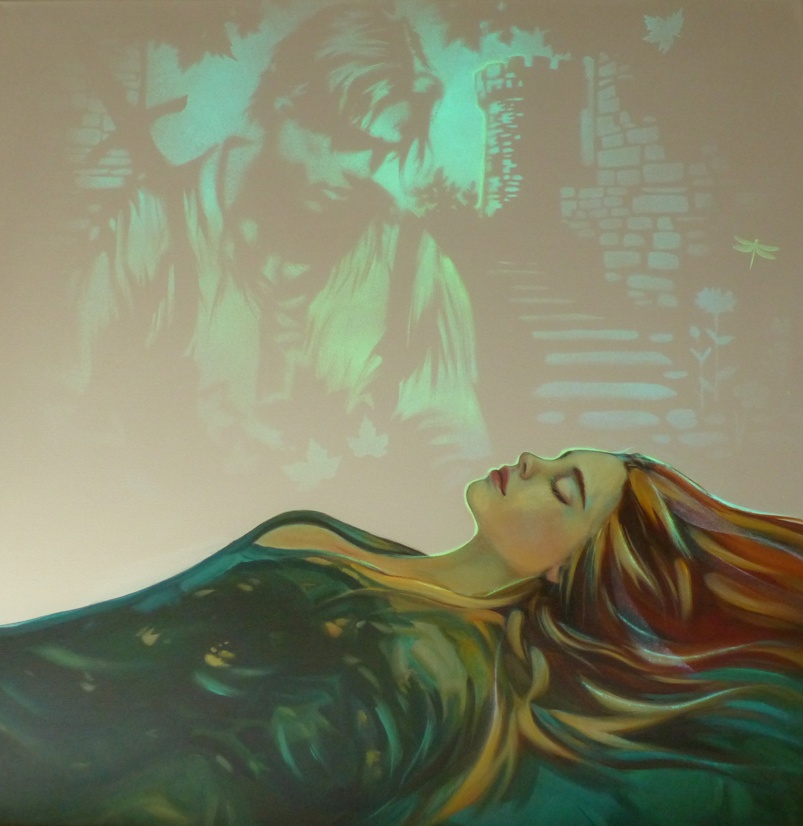 glow in the dark sleeping beauty painting