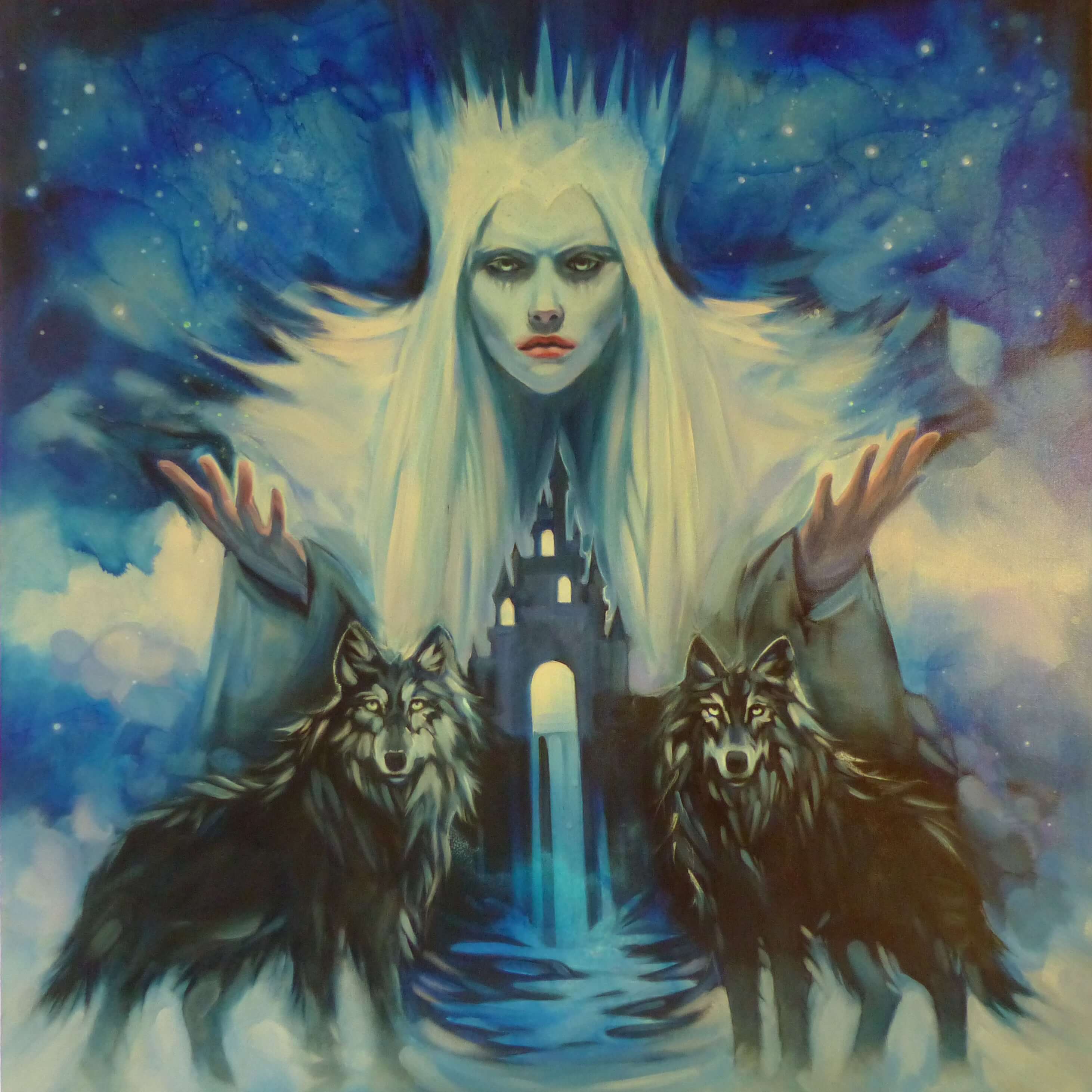 glowing painting of snow queen under daylight 