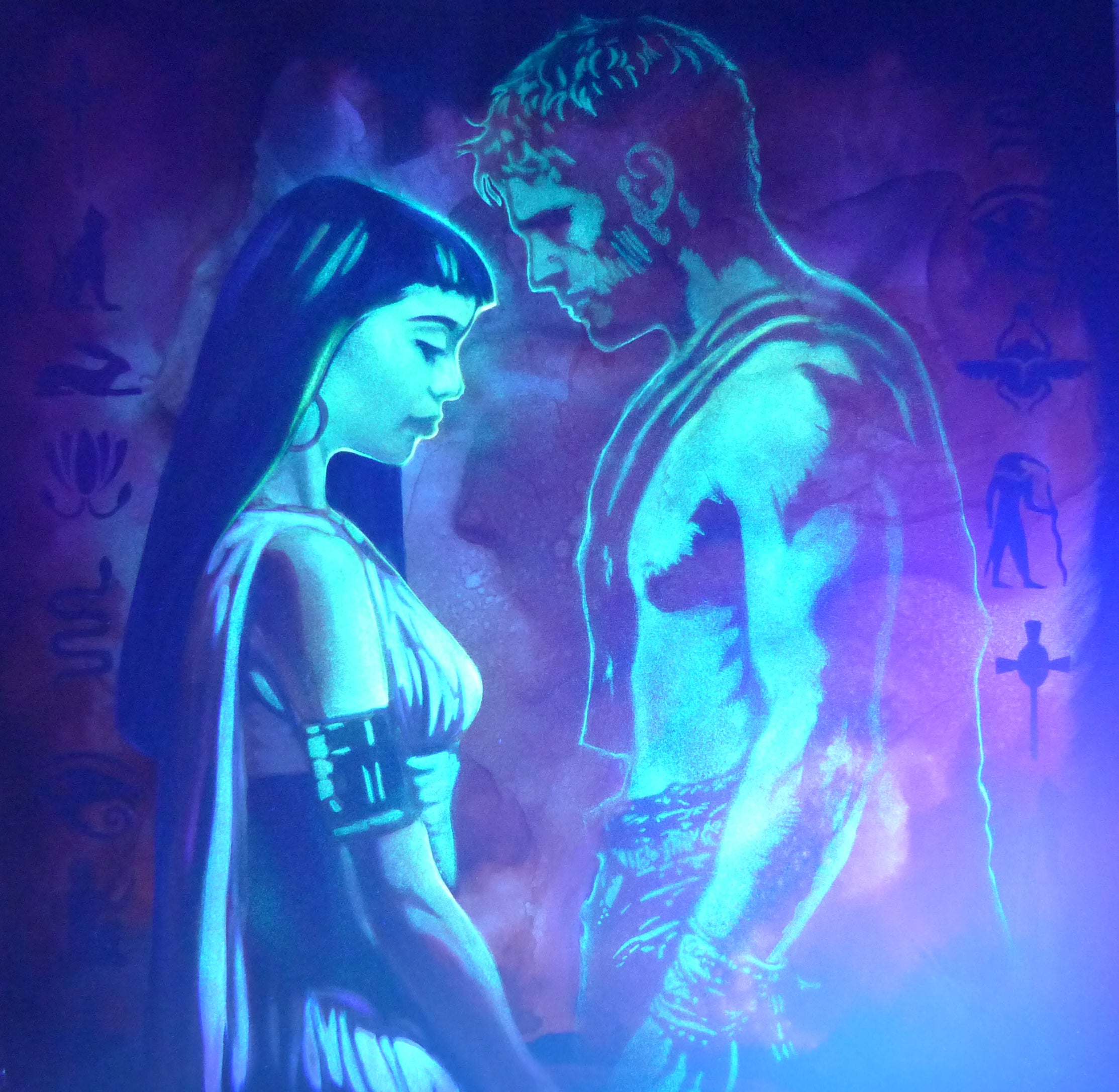 Cleopatra and Mark Anthony - Glow Art 