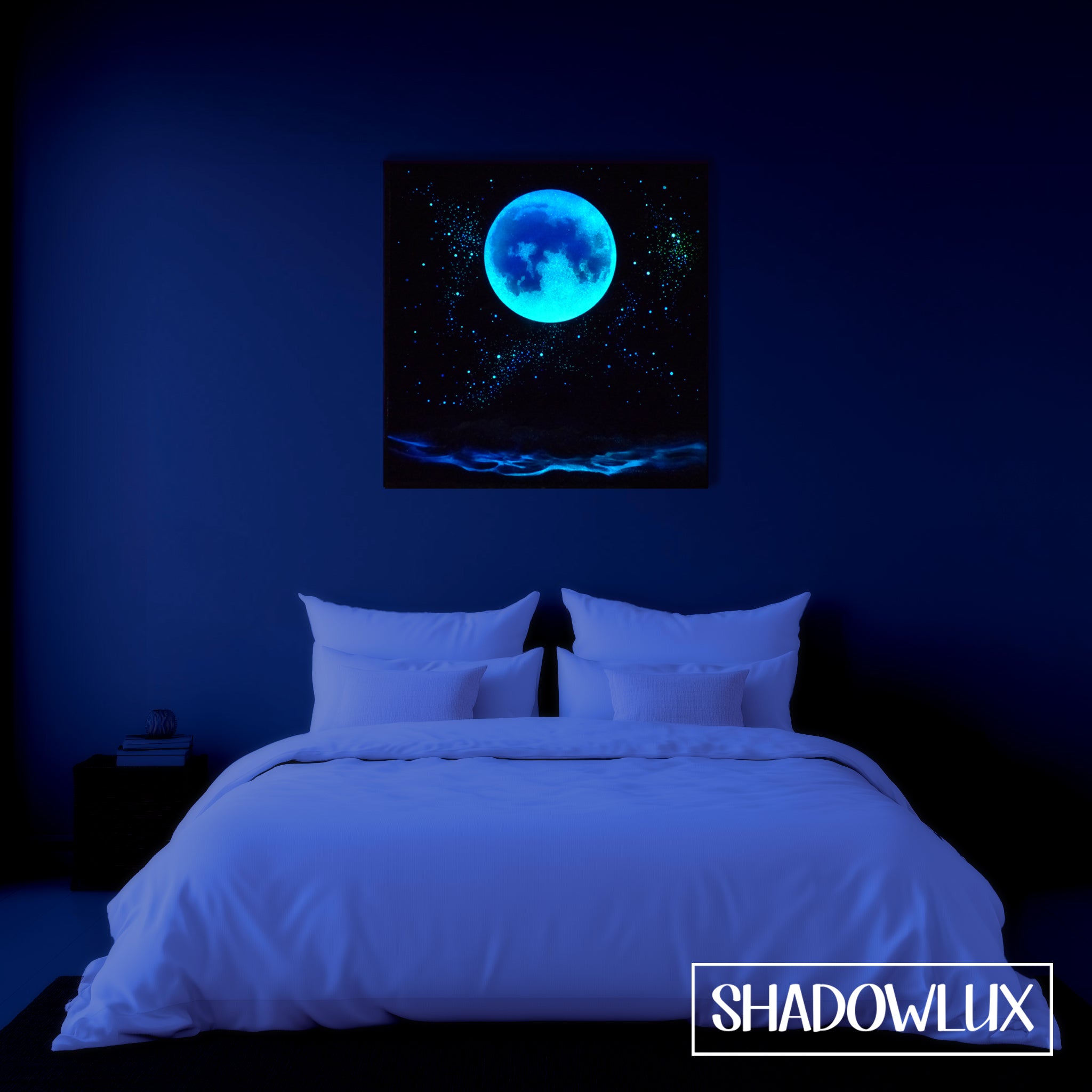 Glow in the Dark Art ~ Ocean Moon ~ New Shadowlux Art