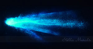 blue glowing comet streak