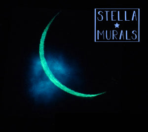 Glow in the Dark Star Ceiling | Crescent Moon | Shooting Stars | White