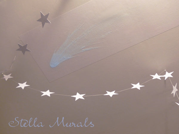 🌟 Glow in the Dark Star Ceiling  Moving Moon, Star Cluster, Shooting Stars  - Stella Murals