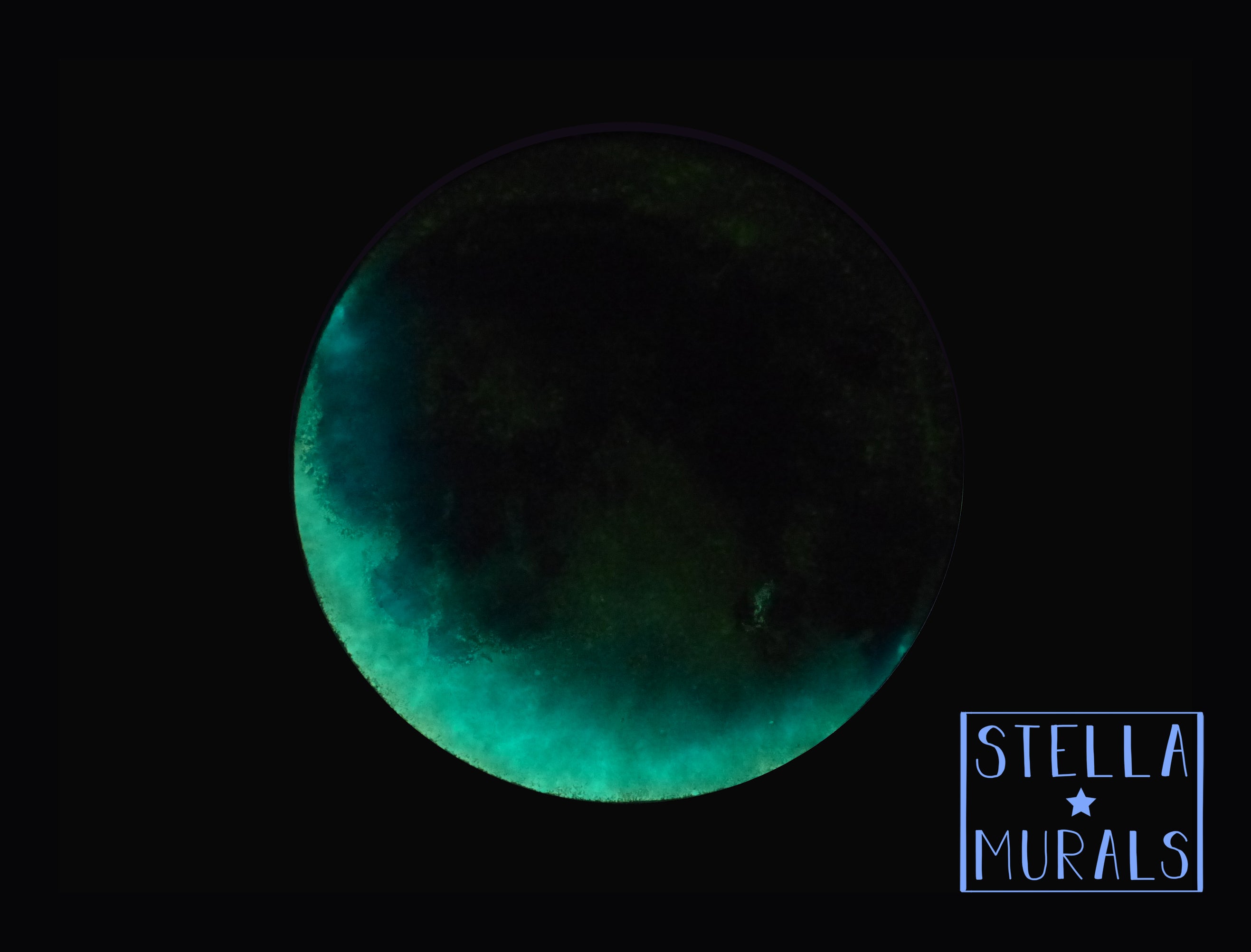 glow in the dark moon decal for use with 3D realistic glowing in the dark stars.