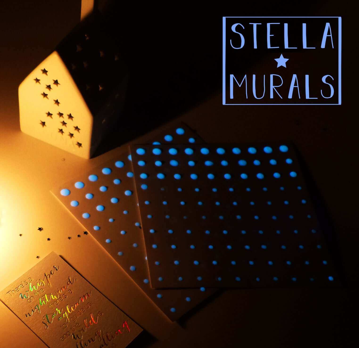 3D realistic glow star stickers, glowing in the dark