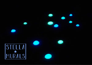 3D realistic glow star stickers, transforming a dark room into a galaxy of wonder with their lifelike appearance and photoluminescent glow on the bedroom ceiling and walls